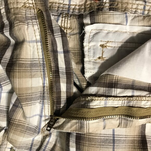 Lee Dungarees Men's Plaid Cargo Shorts Sz 32 - Picture 10 of 12